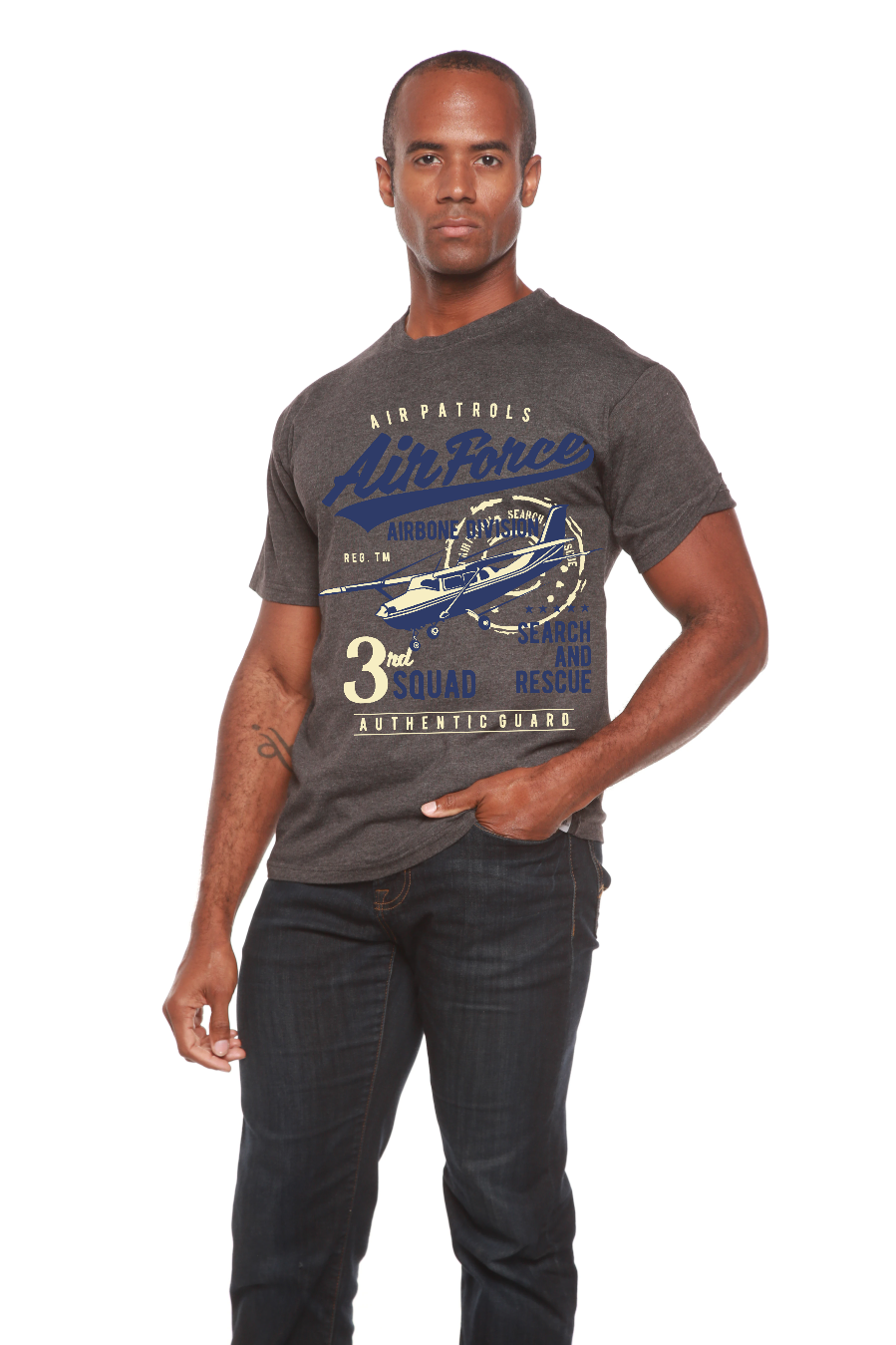 Air Force Men's Bamboo Viscose/Organic Cotton Short Sleeve Graphic T-Shirt Spun Bamboo