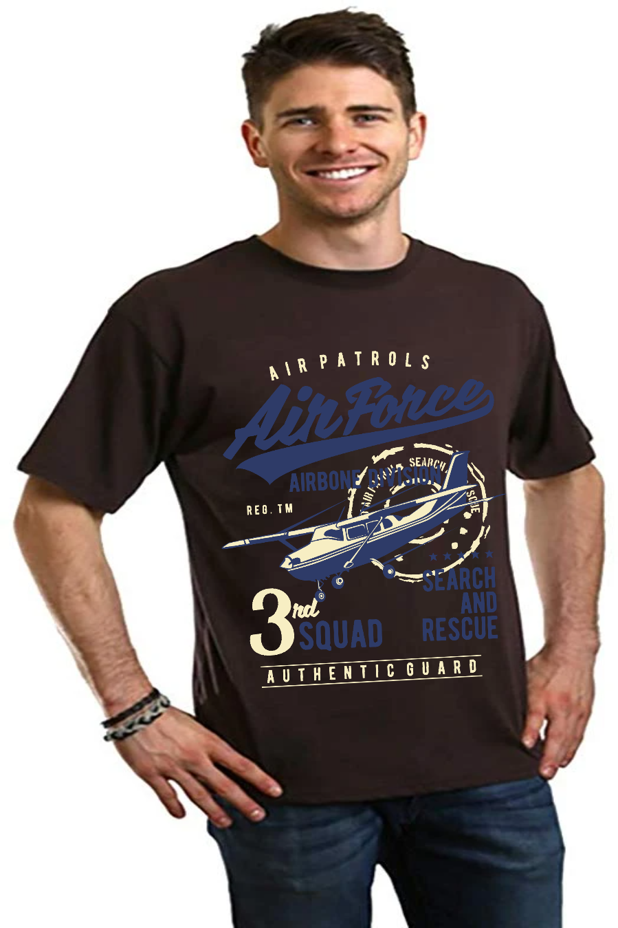 Air Force Men's Bamboo Viscose/Organic Cotton Short Sleeve Graphic T-Shirt Spun Bamboo