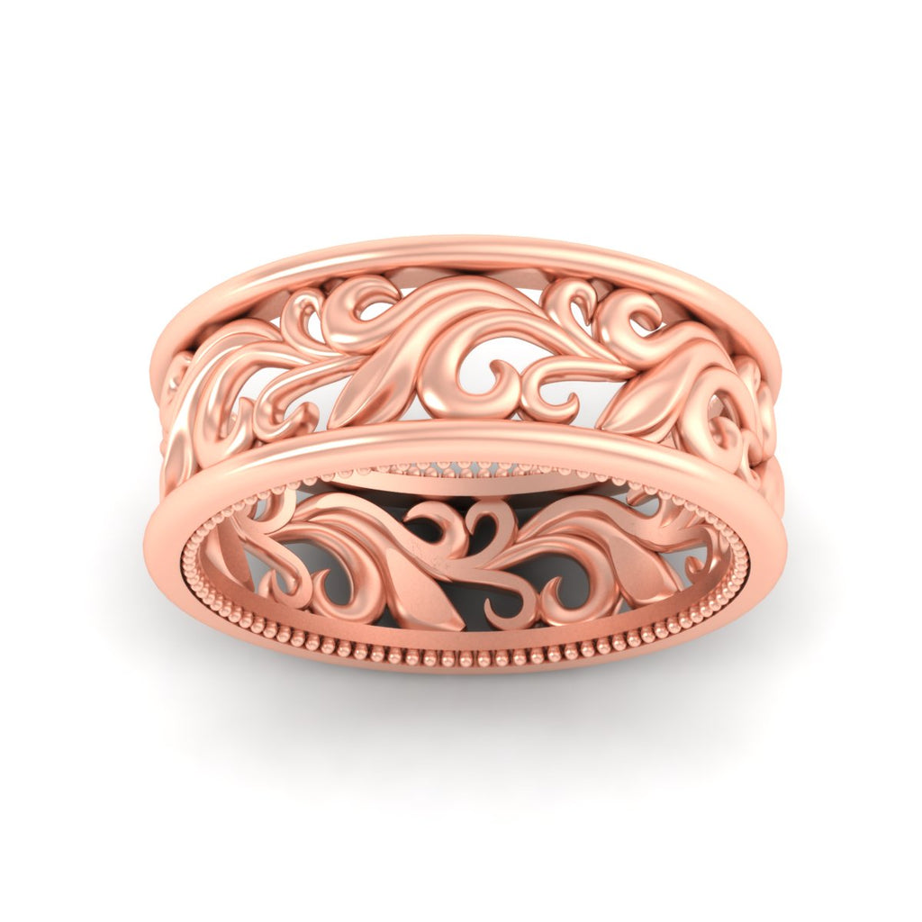 Antique Mens Wide Filigree Band