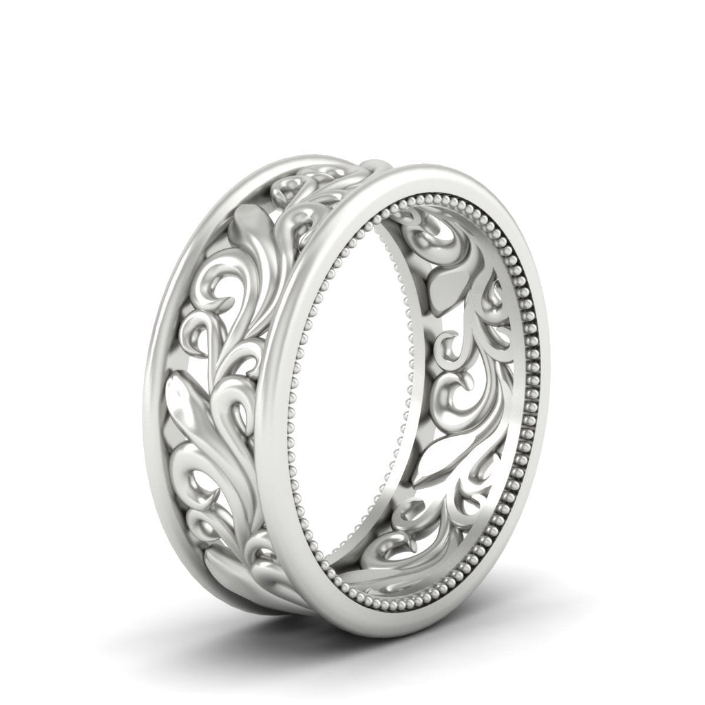 Antique Mens Wide Filigree Band