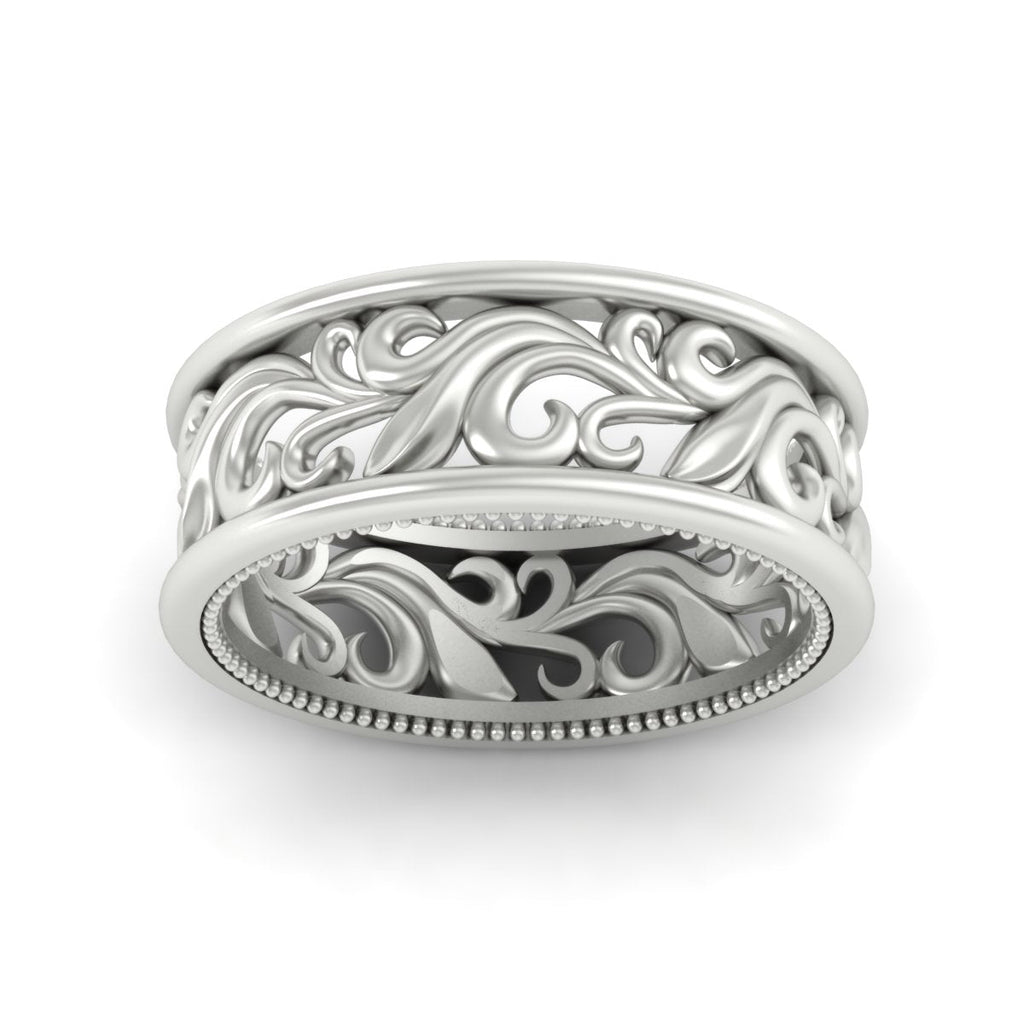 Antique Mens Wide Filigree Band
