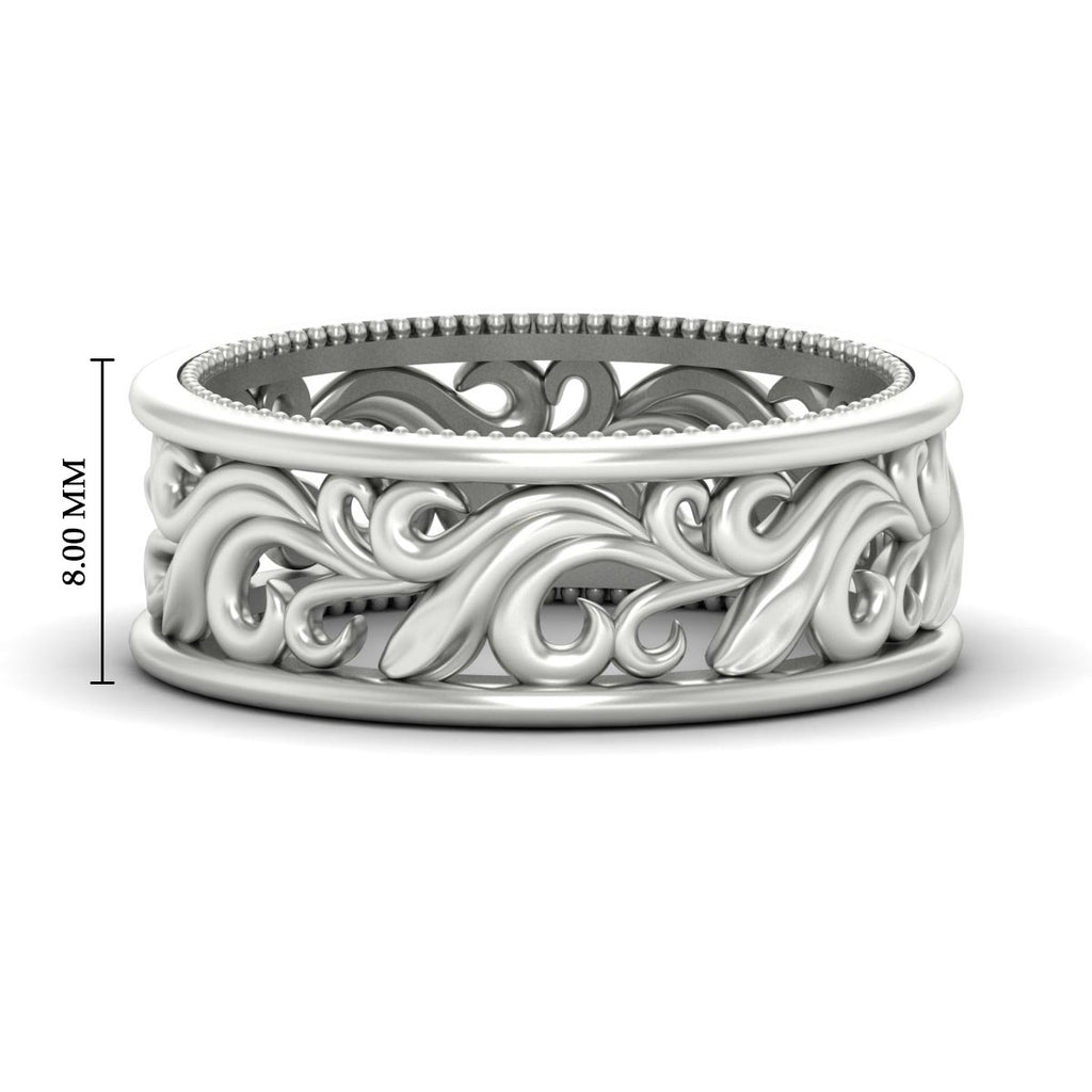 Antique Mens Wide Filigree Band