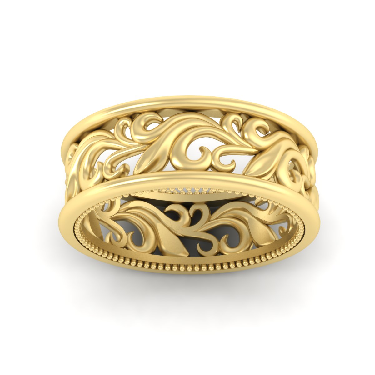 Antique Mens Wide Filigree Band