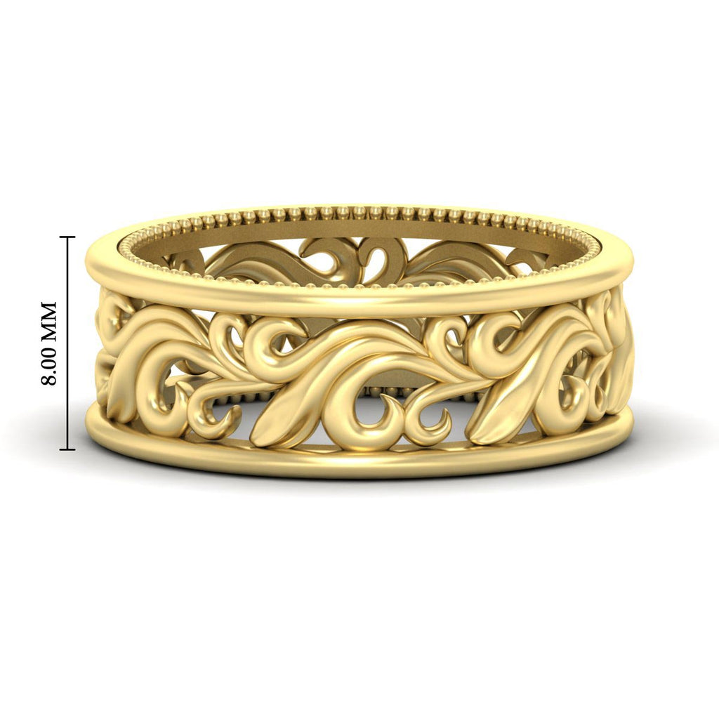 Antique Mens Wide Filigree Band