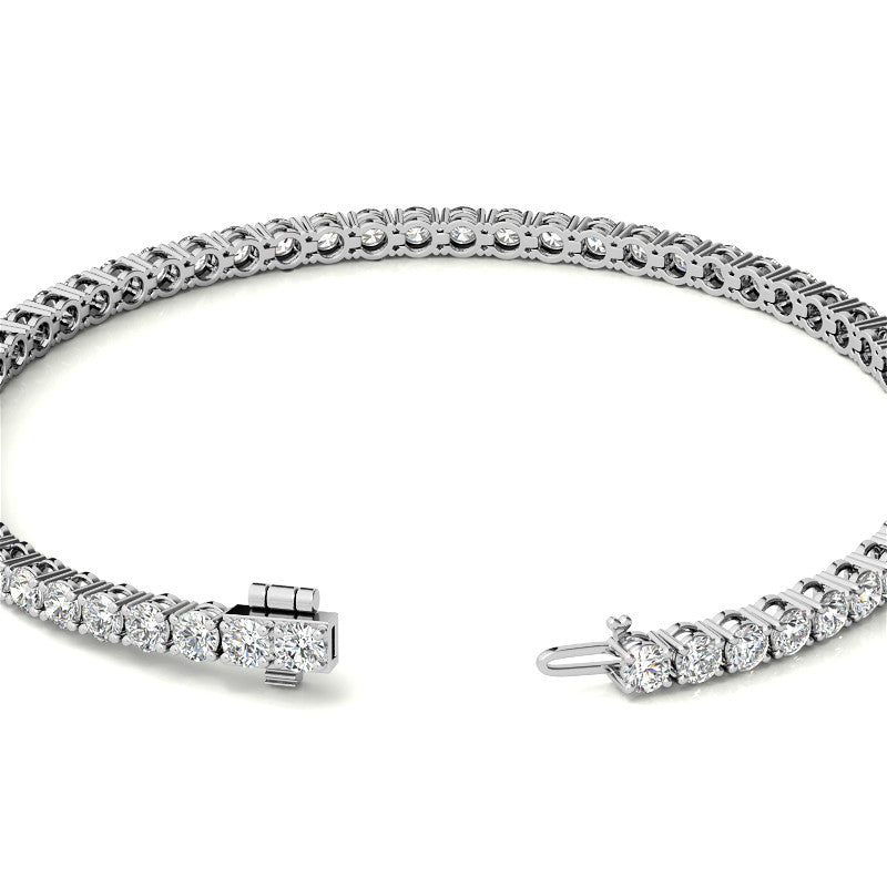 4.00 CTW AGI Certified Lab-Grown Diamond (G/VS) Tennis Bracelet in Choice of 14K White or Yellow Gold VossAgin