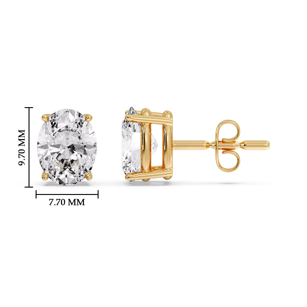 Classic Four Prong Oval Diamond Solitaire Stud Earrings [IGI Certified]