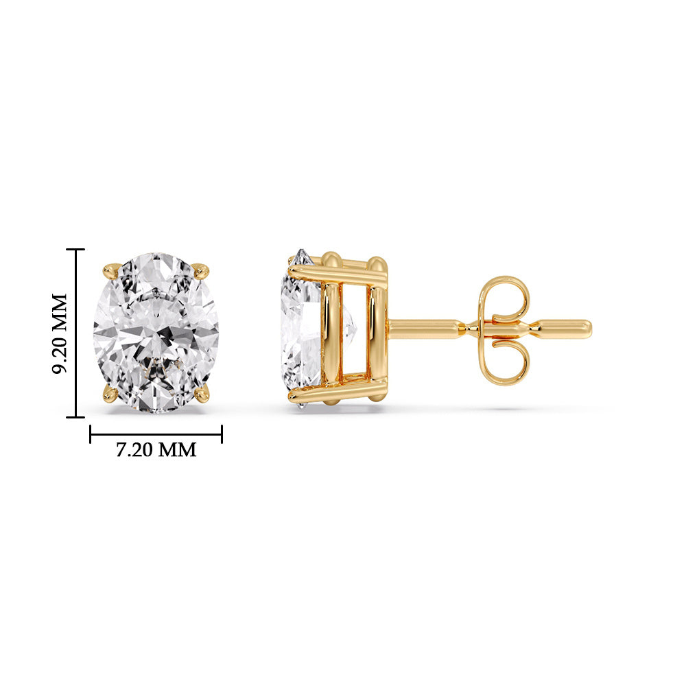 Classic Four Prong Oval Diamond Solitaire Stud Earrings [IGI Certified]