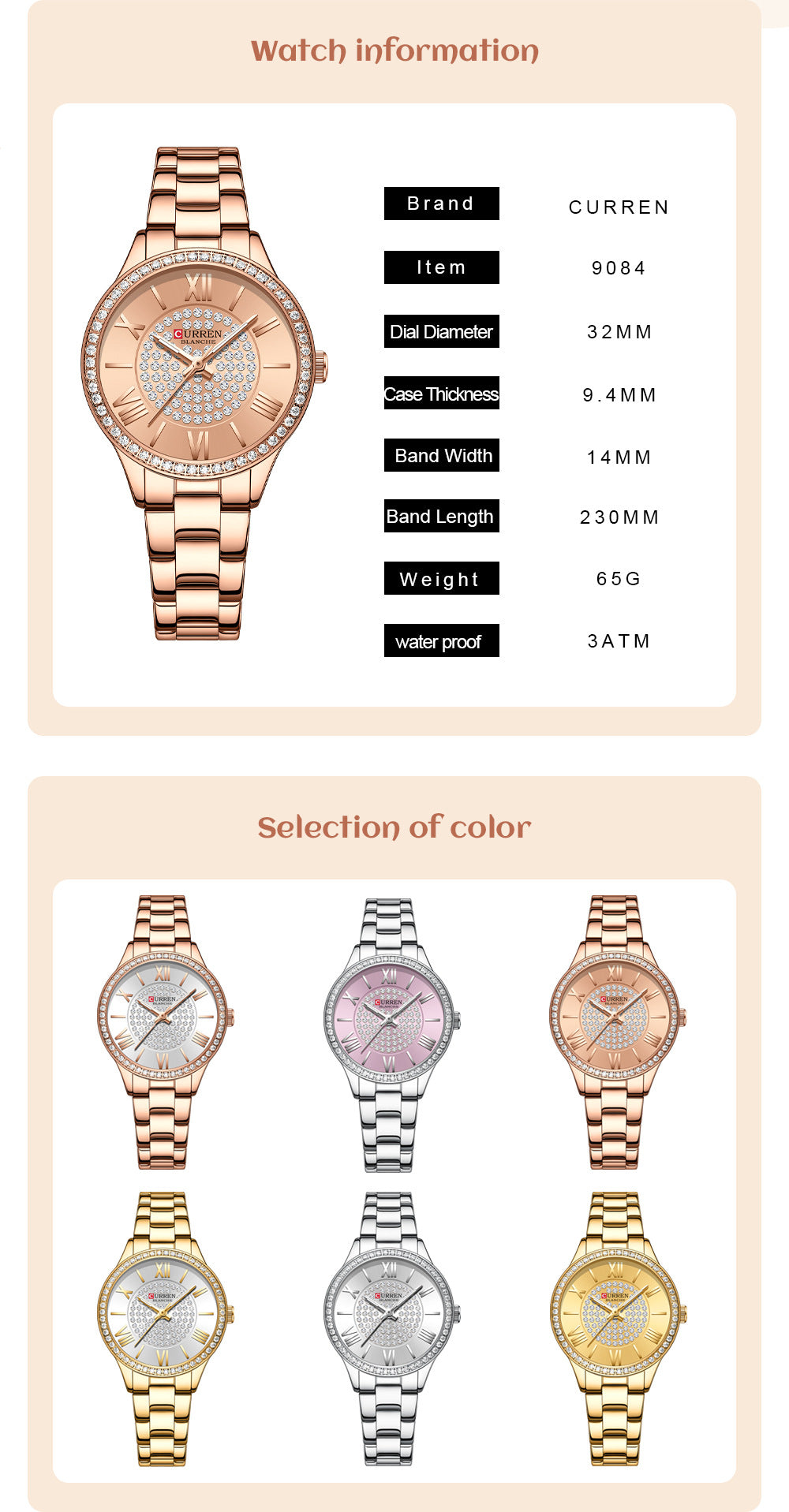 Womens Waterproof Small-Dial Quartz Watch