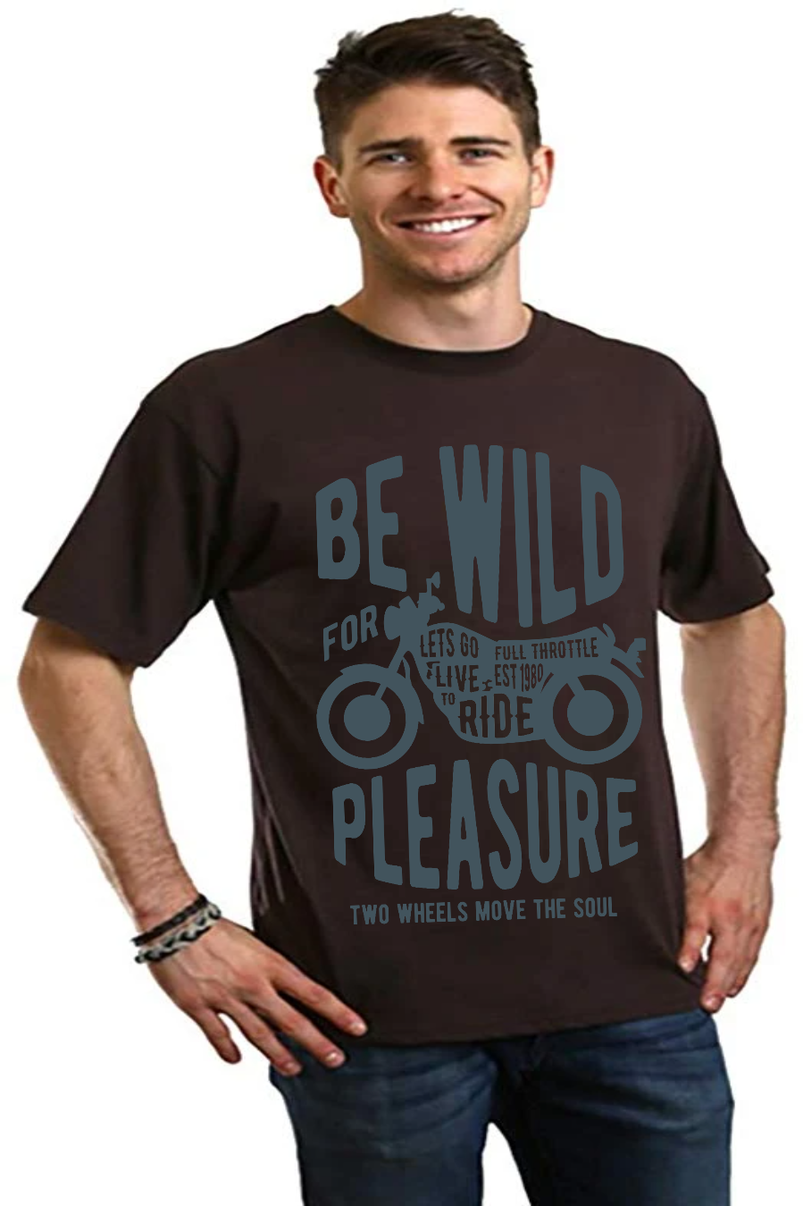 Be Wild Men's Bamboo Viscose/Organic Cotton Short Sleeve Graphic T-Shirt Spun Bamboo
