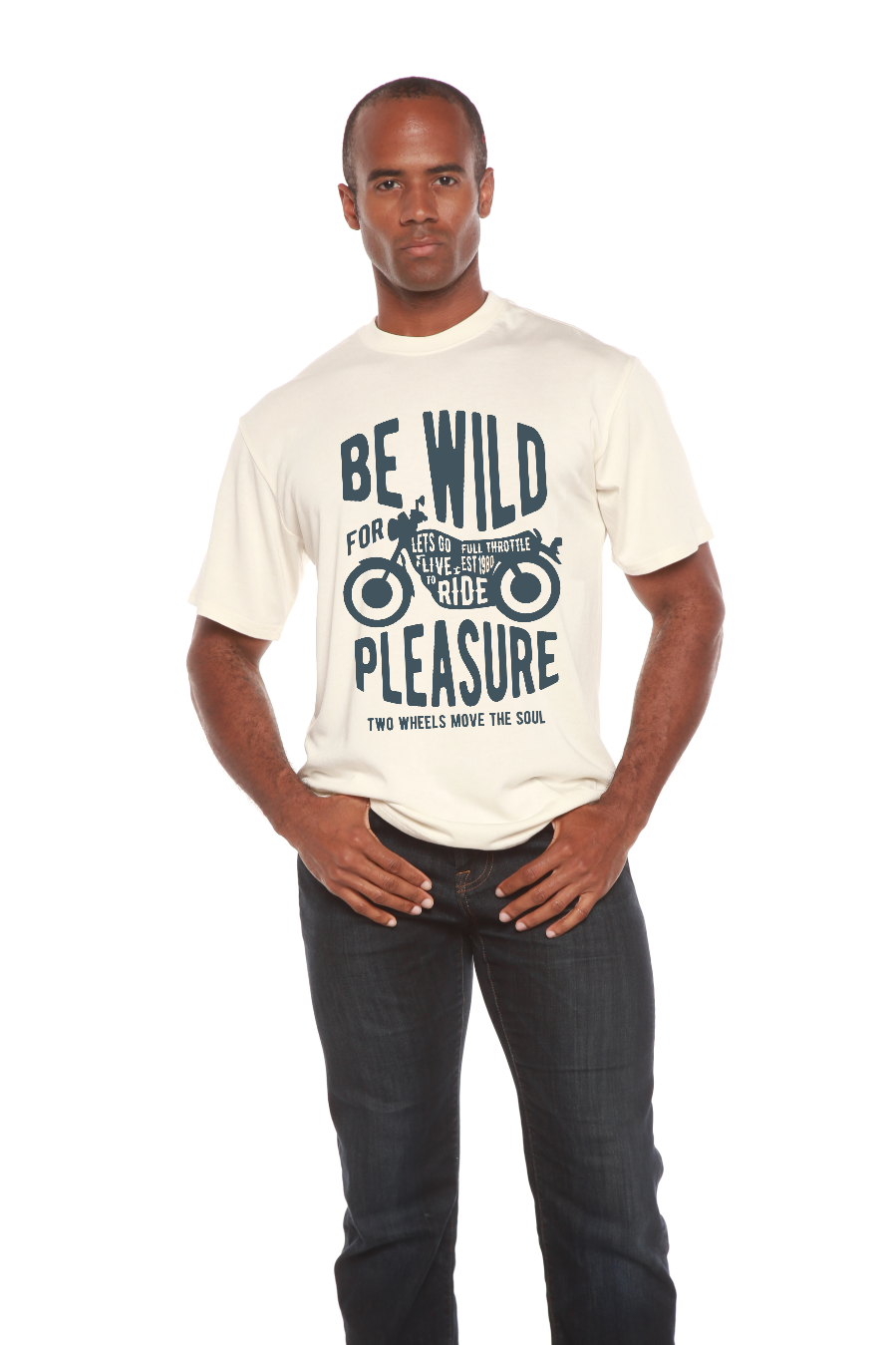 Be Wild Men's Bamboo Viscose/Organic Cotton Short Sleeve Graphic T-Shirt Spun Bamboo