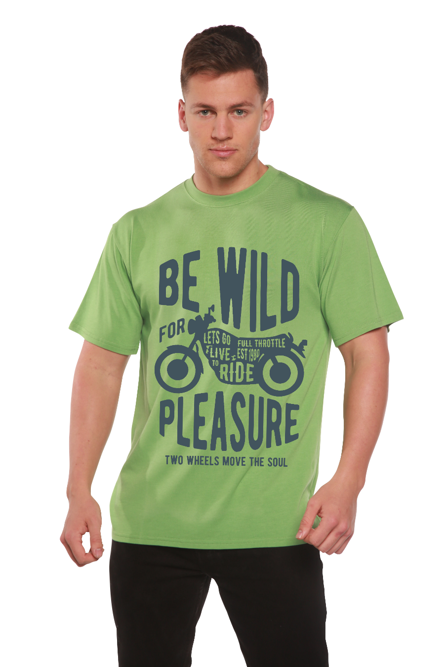 Be Wild Men's Bamboo Viscose/Organic Cotton Short Sleeve Graphic T-Shirt Spun Bamboo