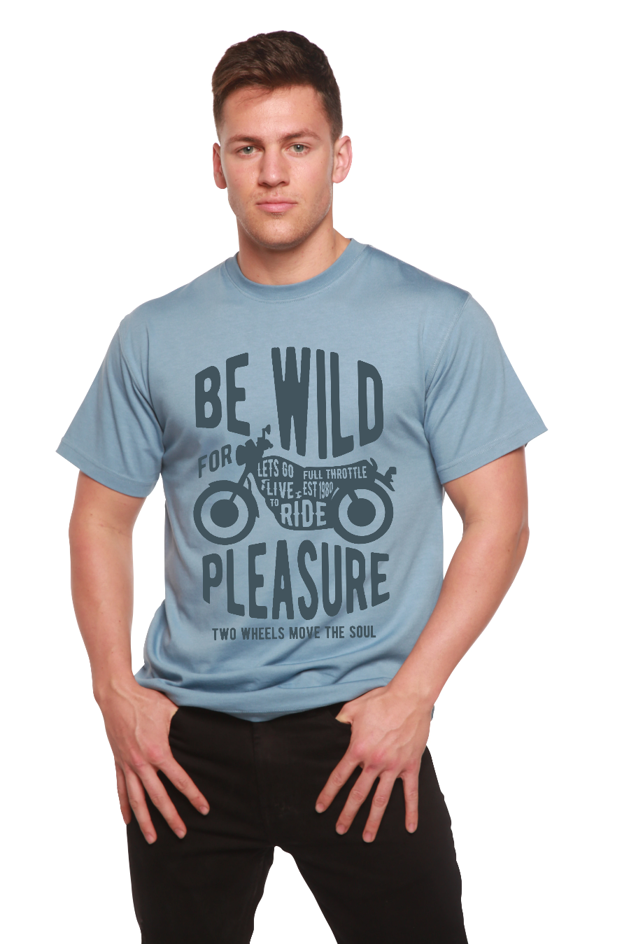 Be Wild Men's Bamboo Viscose/Organic Cotton Short Sleeve Graphic T-Shirt Spun Bamboo