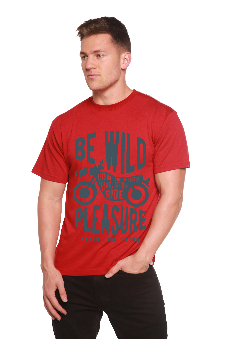 Be Wild Men's Bamboo Viscose/Organic Cotton Short Sleeve Graphic T-Shirt Spun Bamboo