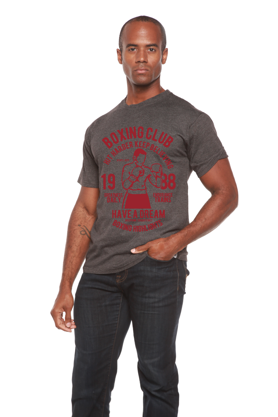 Boxing Club Men's Bamboo Viscose/Organic Cotton Short Sleeve Graphic T-Shirt Spun Bamboo