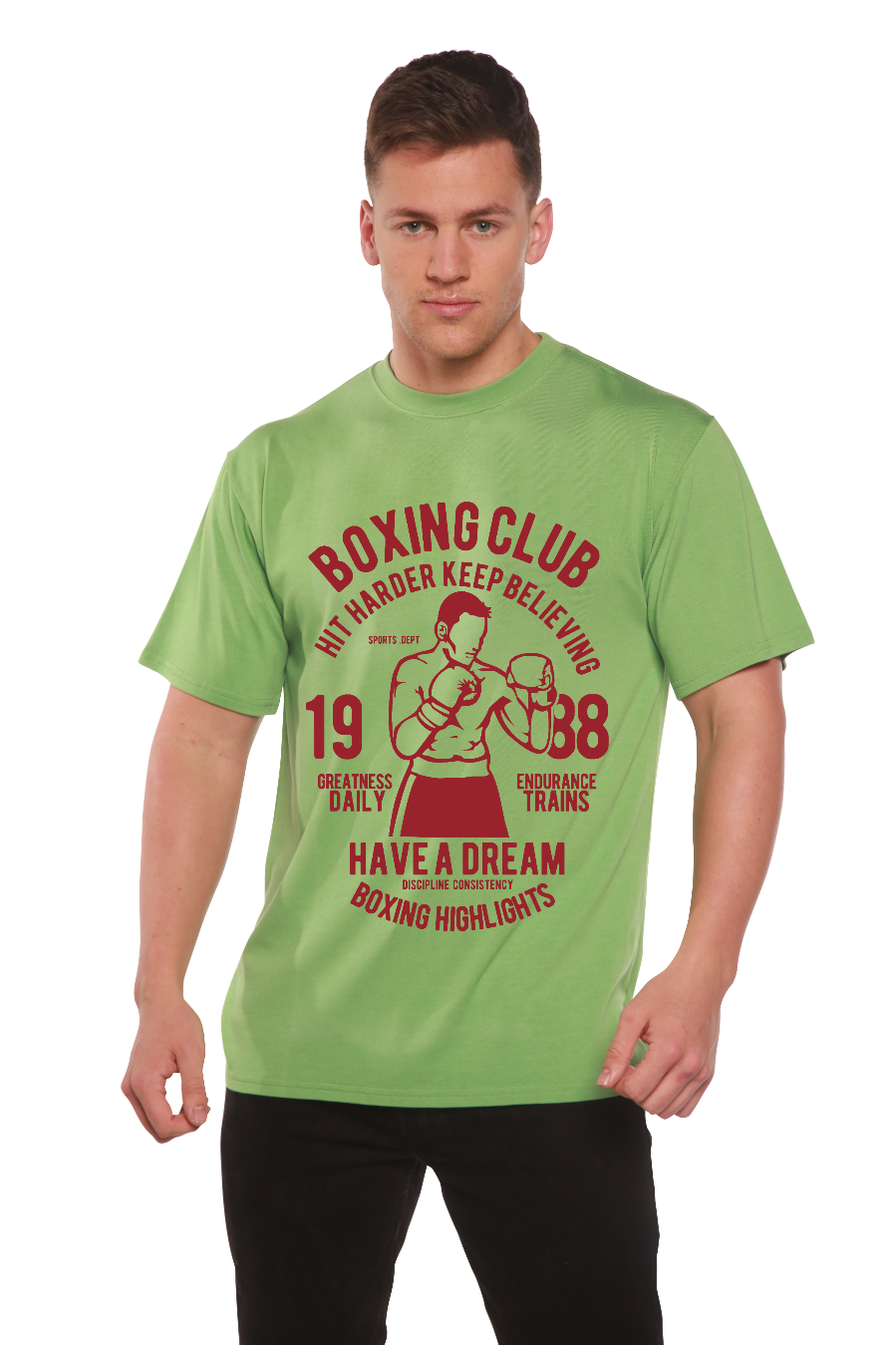 Boxing Club Men's Bamboo Viscose/Organic Cotton Short Sleeve Graphic T-Shirt Spun Bamboo