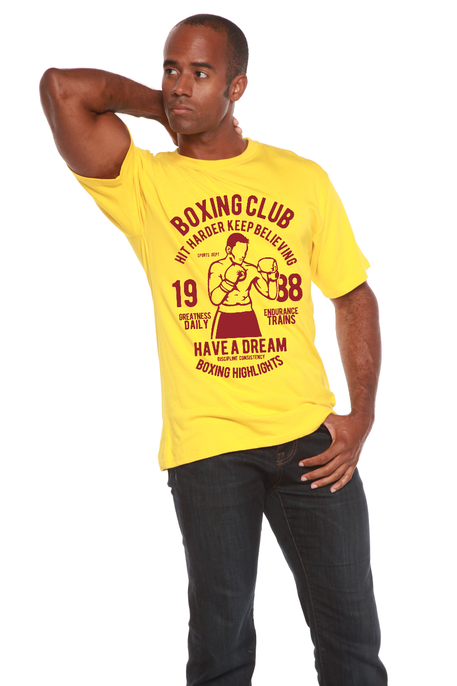 Boxing Club Men's Bamboo Viscose/Organic Cotton Short Sleeve Graphic T-Shirt Spun Bamboo