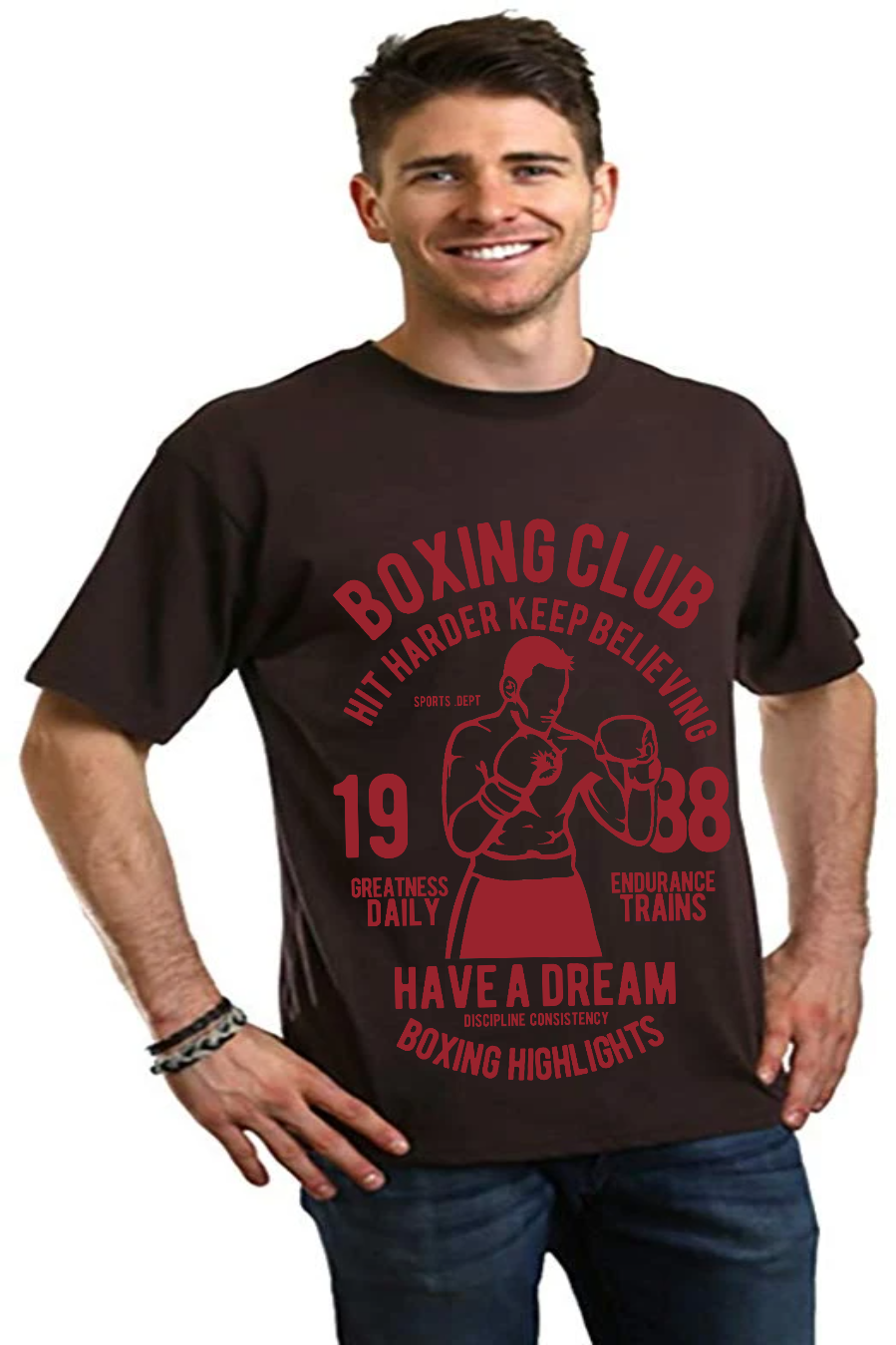 Boxing Club Men's Bamboo Viscose/Organic Cotton Short Sleeve Graphic T-Shirt Spun Bamboo