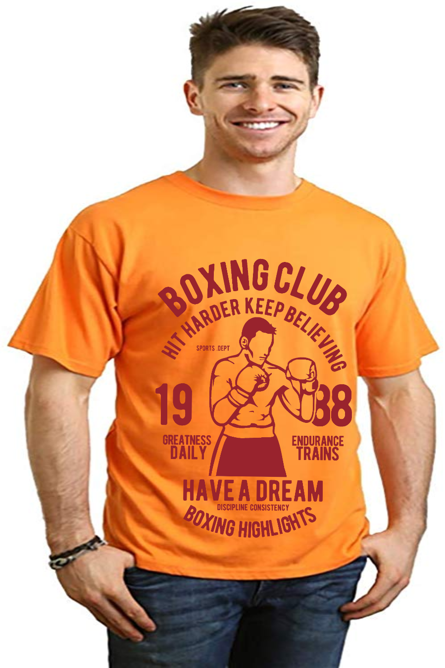 Boxing Club Men's Bamboo Viscose/Organic Cotton Short Sleeve Graphic T-Shirt Spun Bamboo