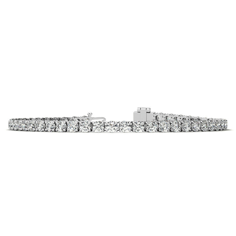 6ctw Created Sapphire Tennis Bracelet - 3mm Stones - 14K Gold Overlay in White, Yellow or Rose Gold VossAgin