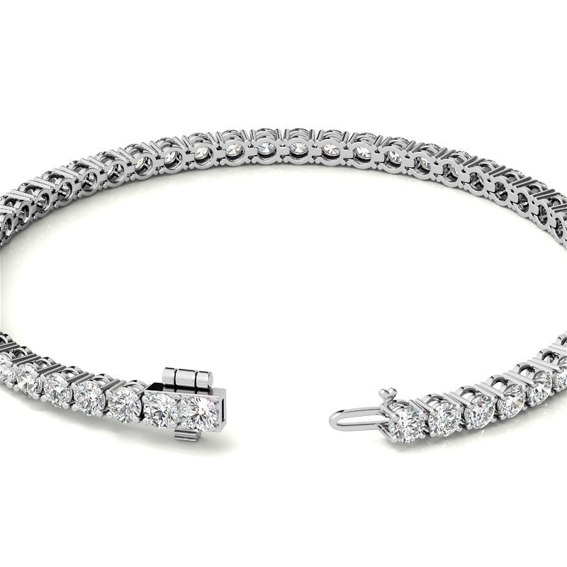 6ctw Created Sapphire Tennis Bracelet - 3mm Stones - 14K Gold Overlay in White, Yellow or Rose Gold VossAgin