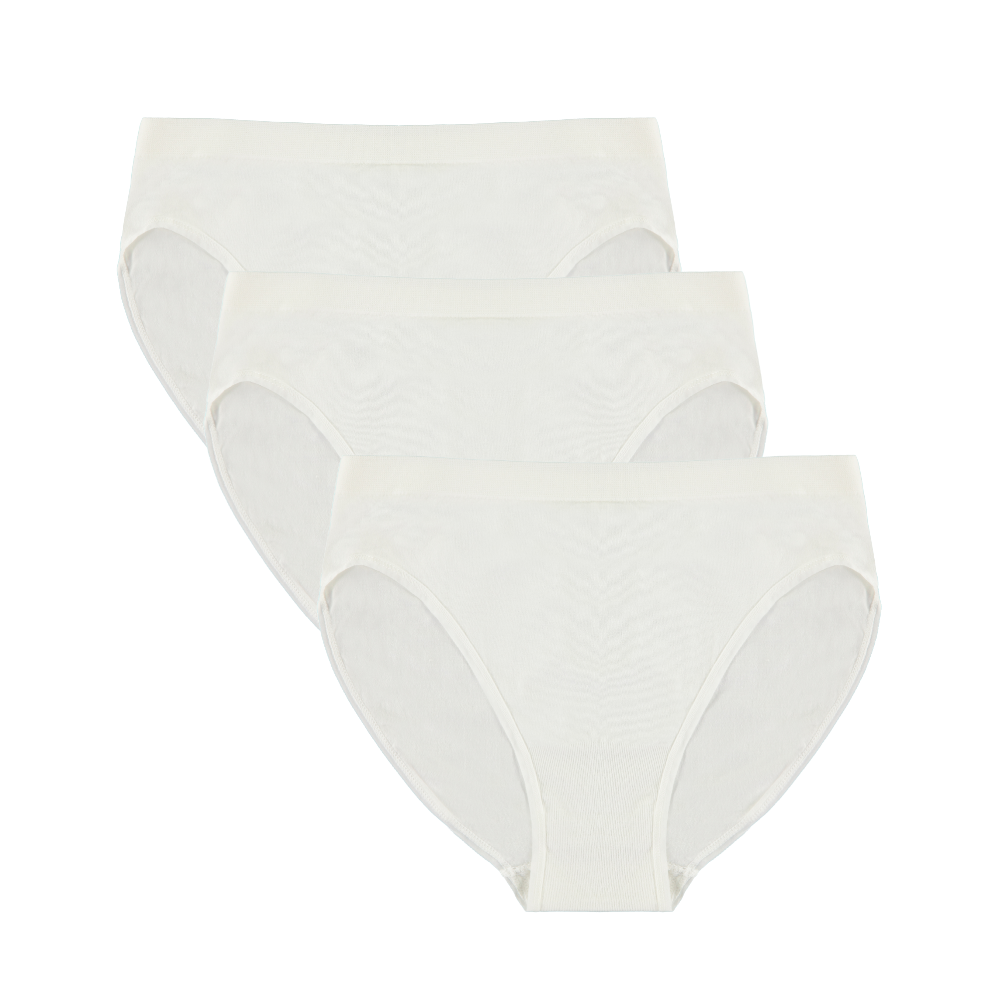 Women's Bamboo/Cotton High Leg Brief Style Underwear Natural Color - 3-pack Spun Bamboo