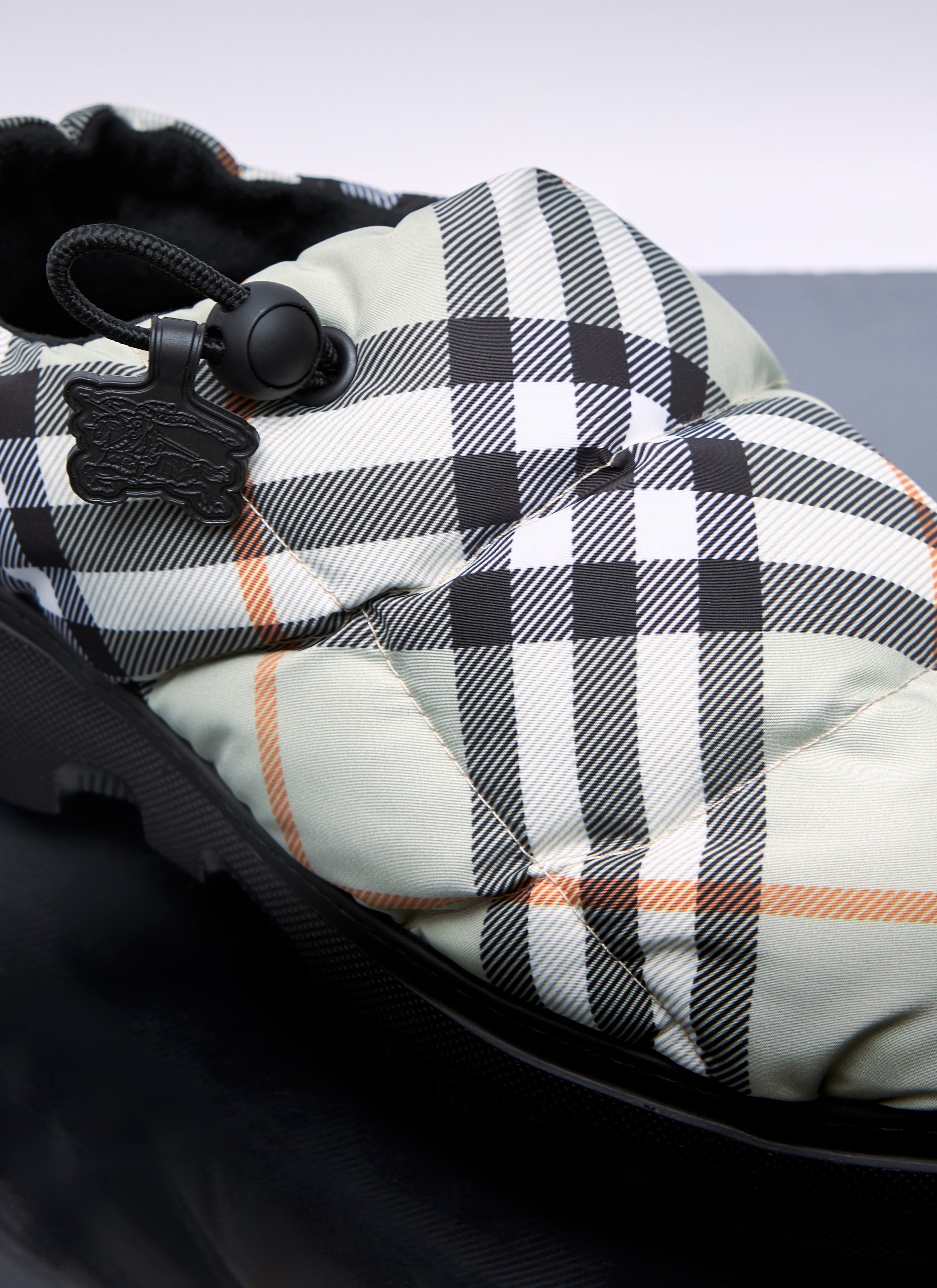 Burberry Women Check Nylon-Blend Pillow Mule