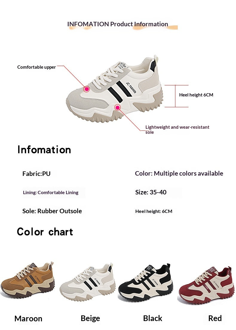 Womens Stylish Casual Thick-soled Running Sneakers