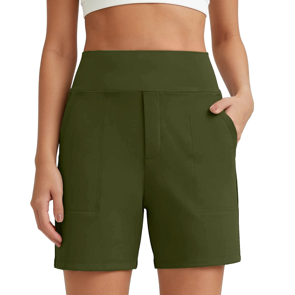 European And American Cross-Border New Style Women's Solid Color Stretchy Comfortable Fitness Pants Yoga Casual Shorts Social Buzz eSIMs