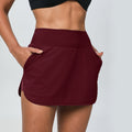 European And American Slim- Fit Quick-dry Tennis Skirt High Waist Slimming Running Fitness Skirt Anti-running Fake Two-piece Sports Yoga Skirt Social Buzz eSIMs