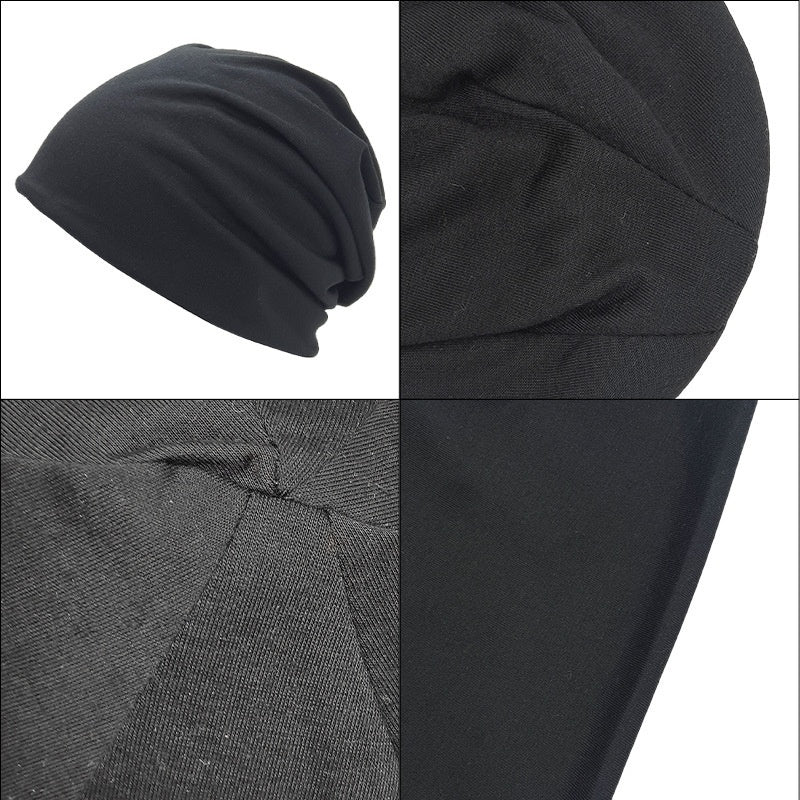 All-season, Versatile Solid-color Slouchy Beanie With A Knitted Wrap-around Design