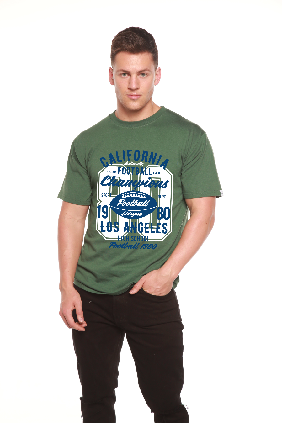 California Football Men's Bamboo Viscose/Organic Cotton Short Sleeve Graphic T-Shirt Spun Bamboo