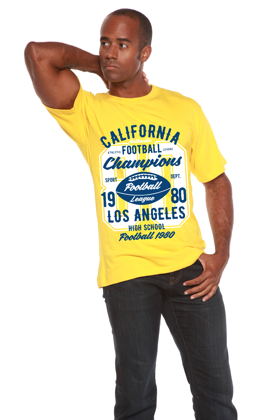 California Football Men's Bamboo Viscose/Organic Cotton Short Sleeve Graphic T-Shirt Spun Bamboo