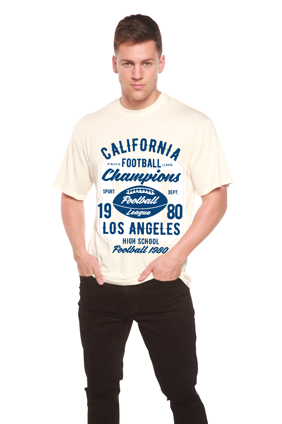 California Football Men's Bamboo Viscose/Organic Cotton Short Sleeve Graphic T-Shirt Spun Bamboo