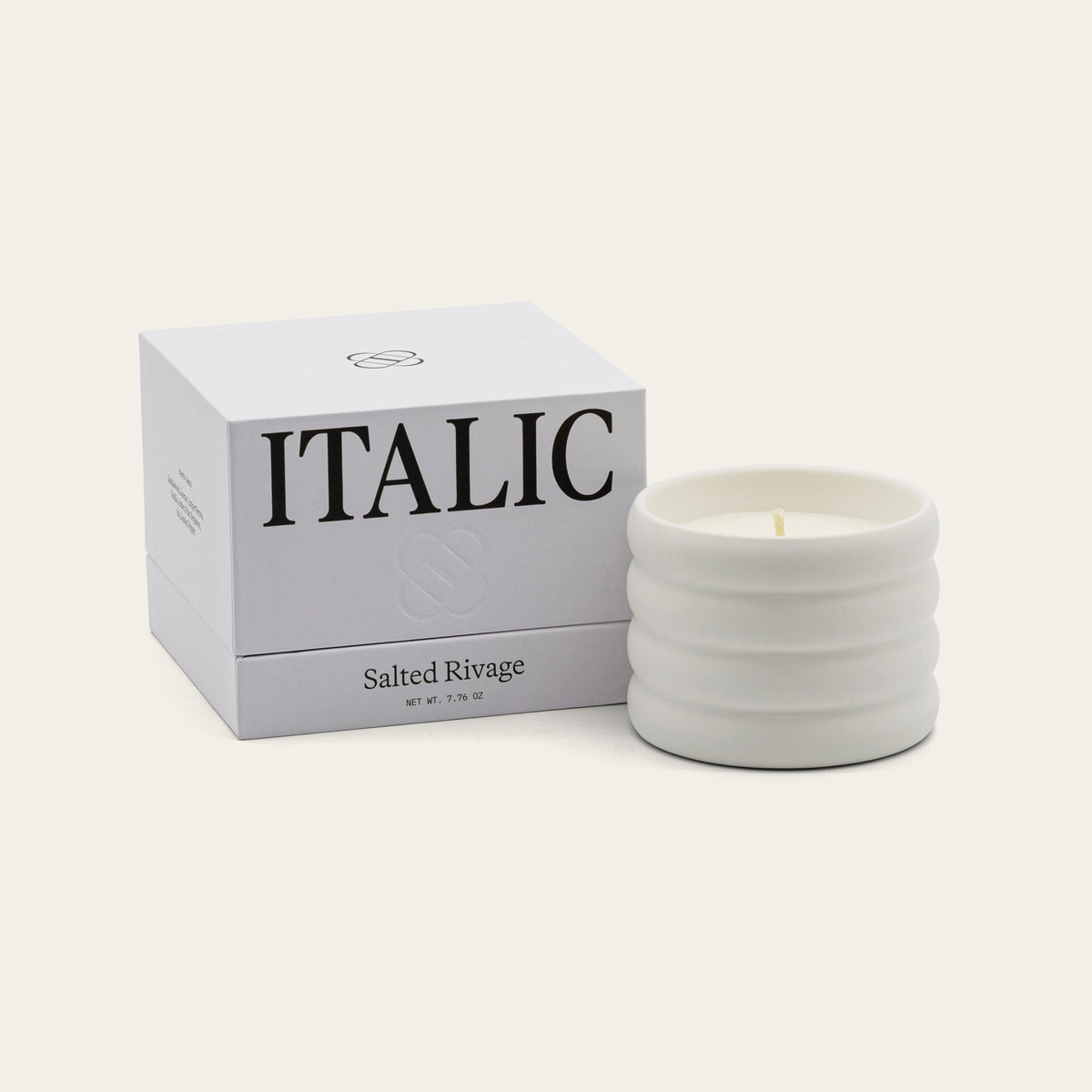 Soy Wax Ceramic Candle & Wick Trimmer Set Italic
