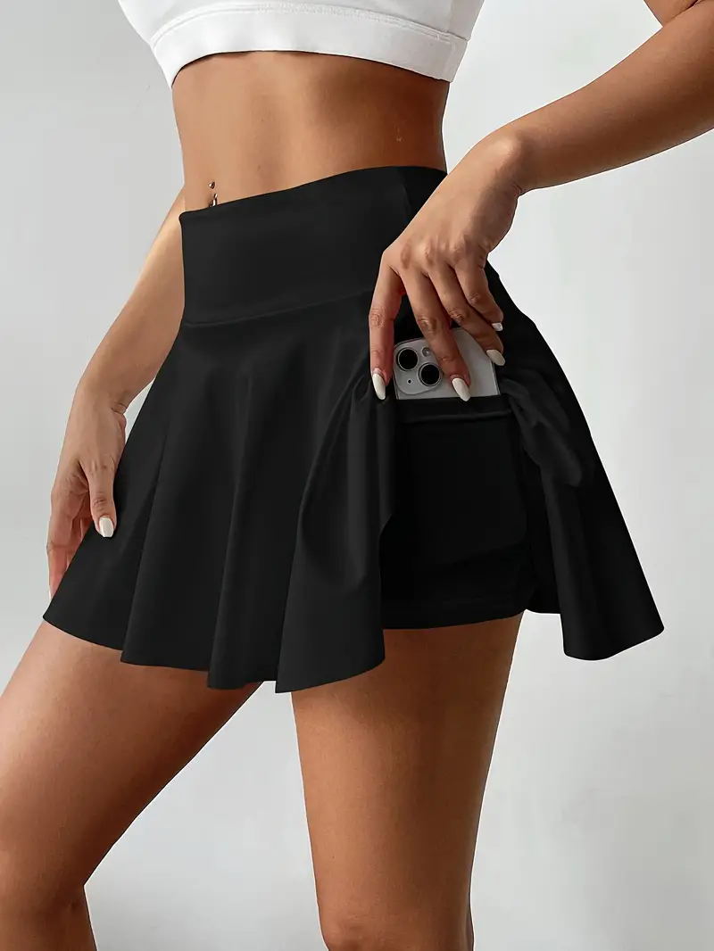 European And American Style Hot Girl Yoga Skirt For Women, New Summer A-Line High-Waisted Elastic Short Hip-Hugging Shorts Skirt Social Buzz eSIMs