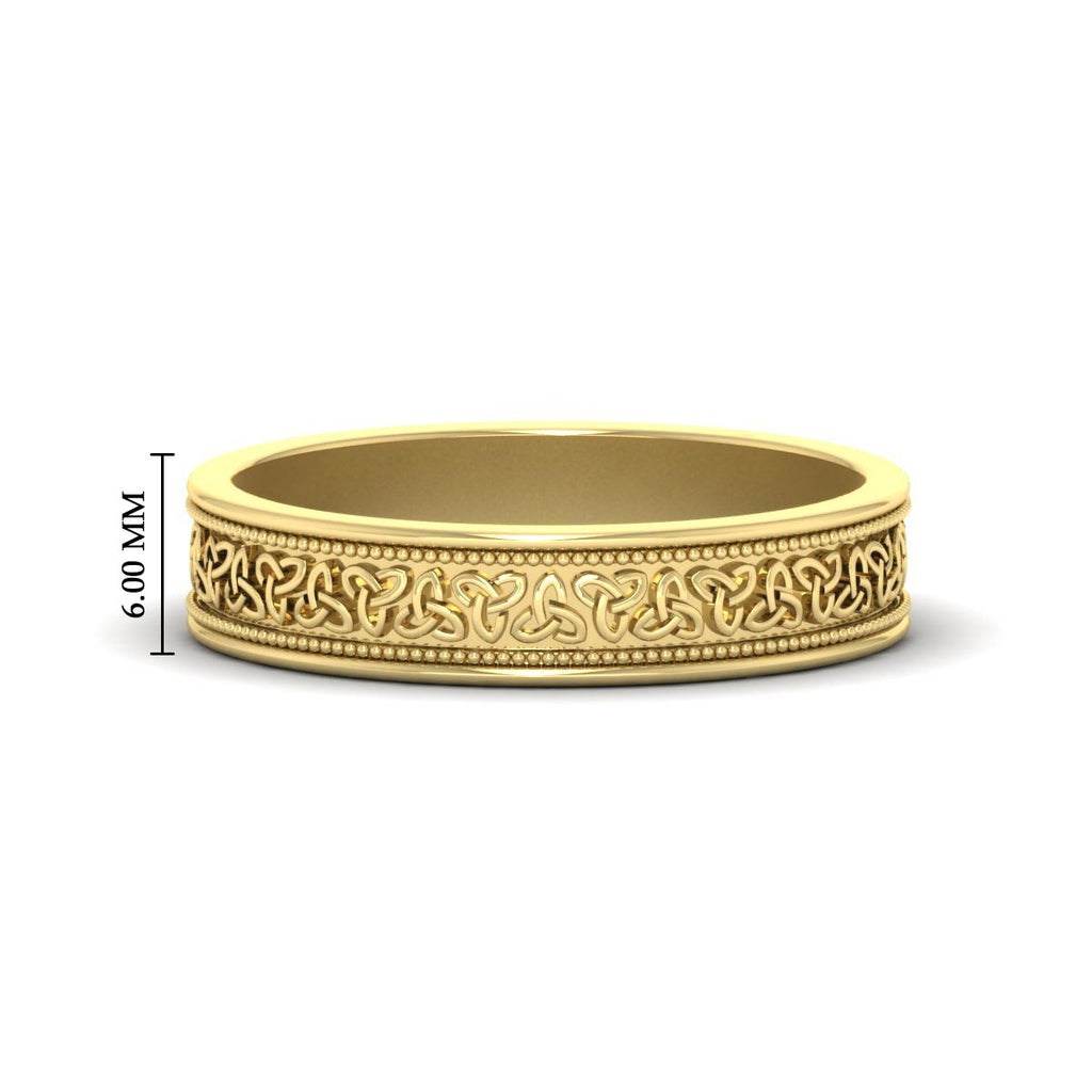 Celtic Mens Gold Band Rings