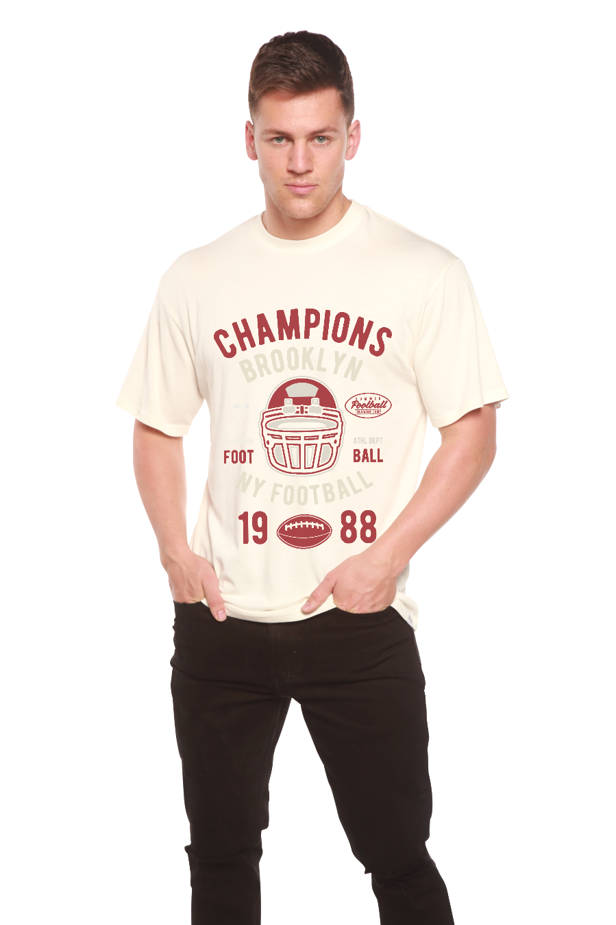Champions Brooklyn Men's Bamboo Viscose/Organic Cotton Short Sleeve Graphic T-Shirt Spun Bamboo