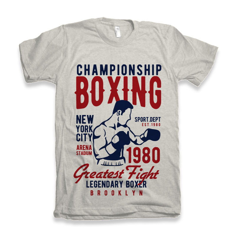 Championship Boxing Men's Bamboo Viscose/Organic Cotton Short Sleeve Graphic T-Shirt Spun Bamboo