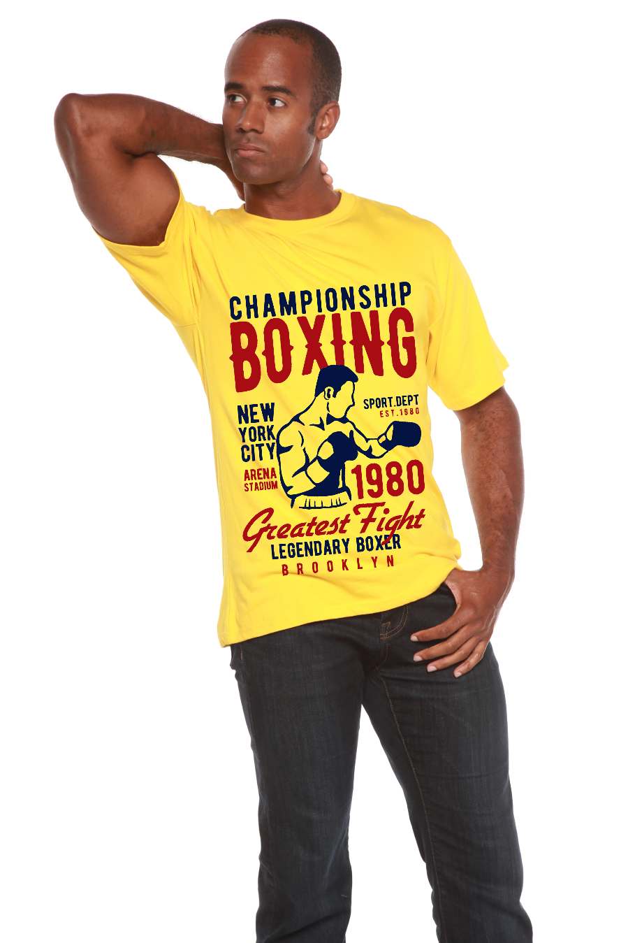Championship Boxing Men's Bamboo Viscose/Organic Cotton Short Sleeve Graphic T-Shirt Spun Bamboo