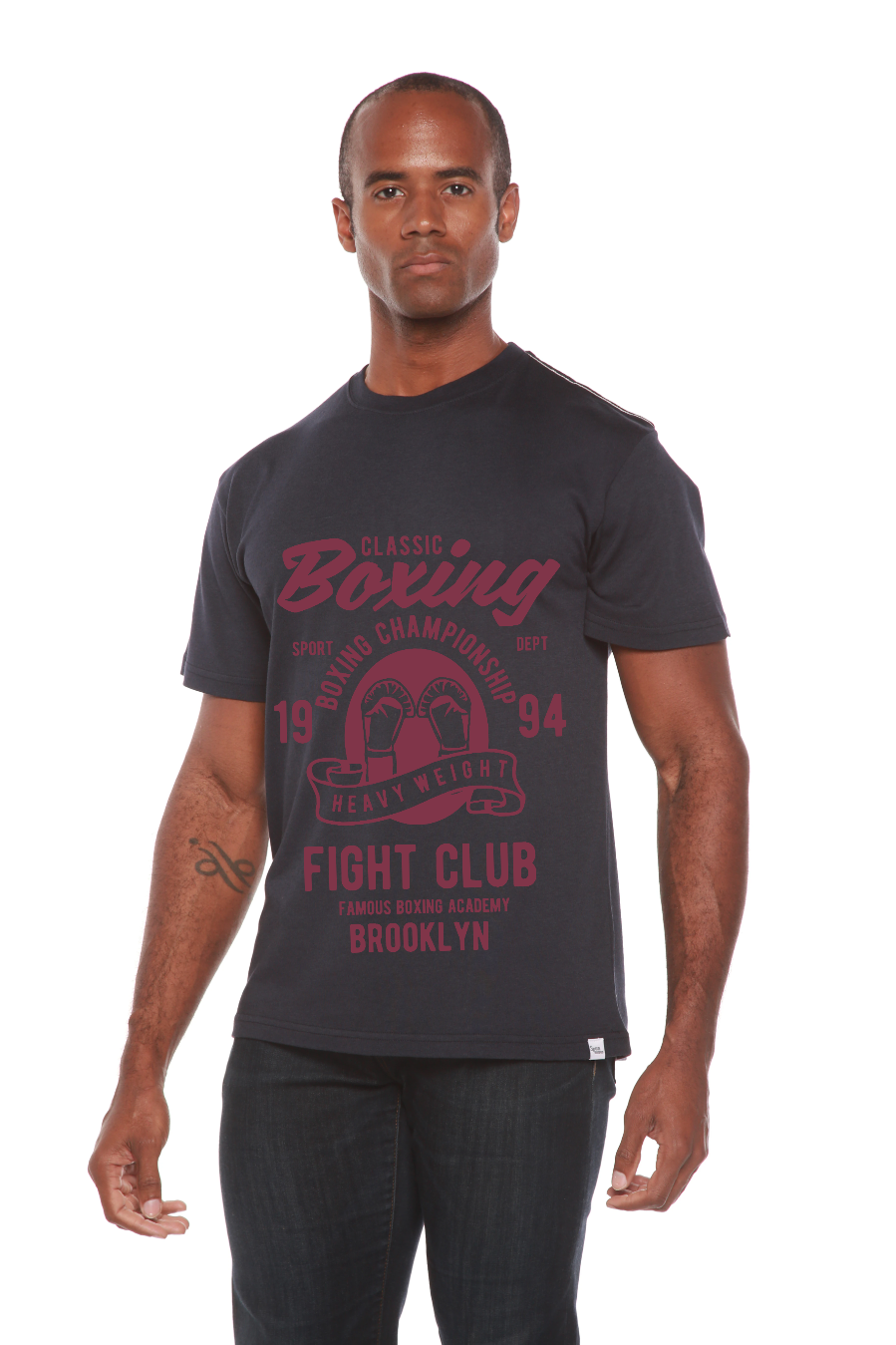 Classic Boxing Men's Bamboo Viscose/Organic Cotton Short Sleeve Graphic T-Shirt Spun Bamboo