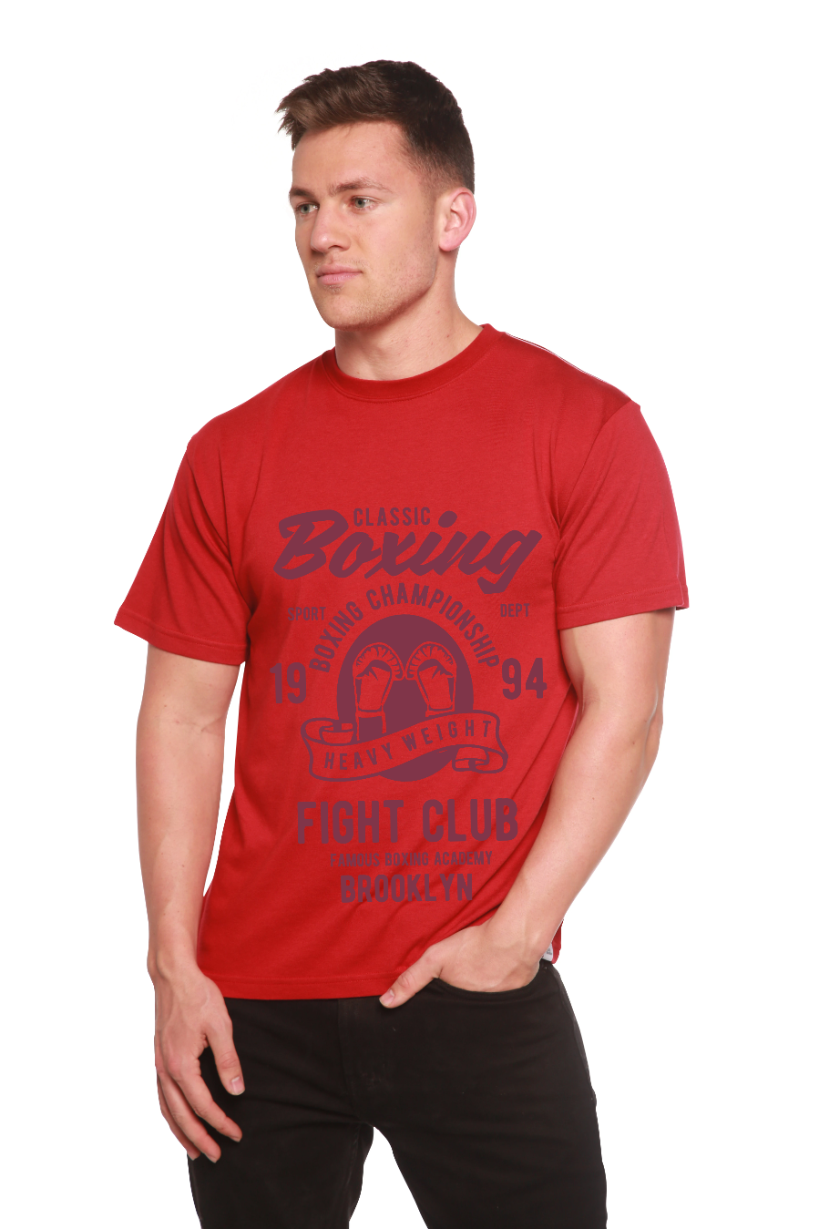 Classic Boxing Men's Bamboo Viscose/Organic Cotton Short Sleeve Graphic T-Shirt Spun Bamboo