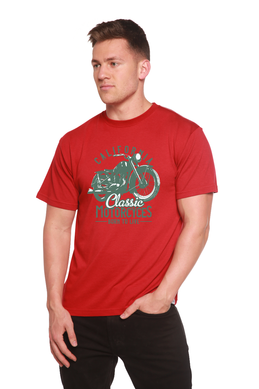 Classic Motorcycles Men's Bamboo Viscose/Organic Cotton Short Sleeve Graphic T-Shirt Spun Bamboo