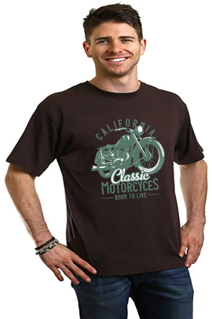 Classic Motorcycles Men's Bamboo Viscose/Organic Cotton Short Sleeve Graphic T-Shirt Spun Bamboo