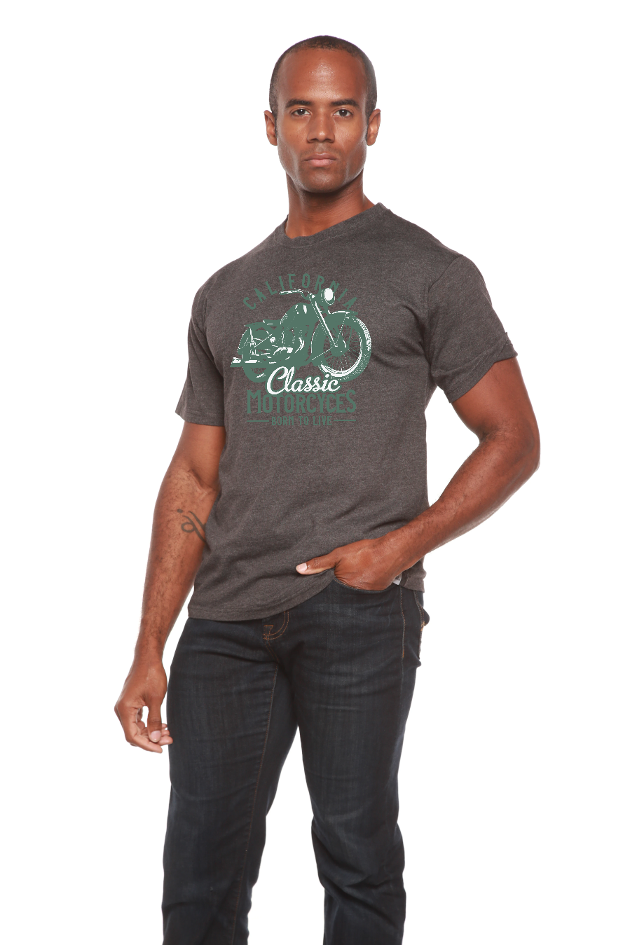 Classic Motorcycles Men's Bamboo Viscose/Organic Cotton Short Sleeve Graphic T-Shirt Spun Bamboo