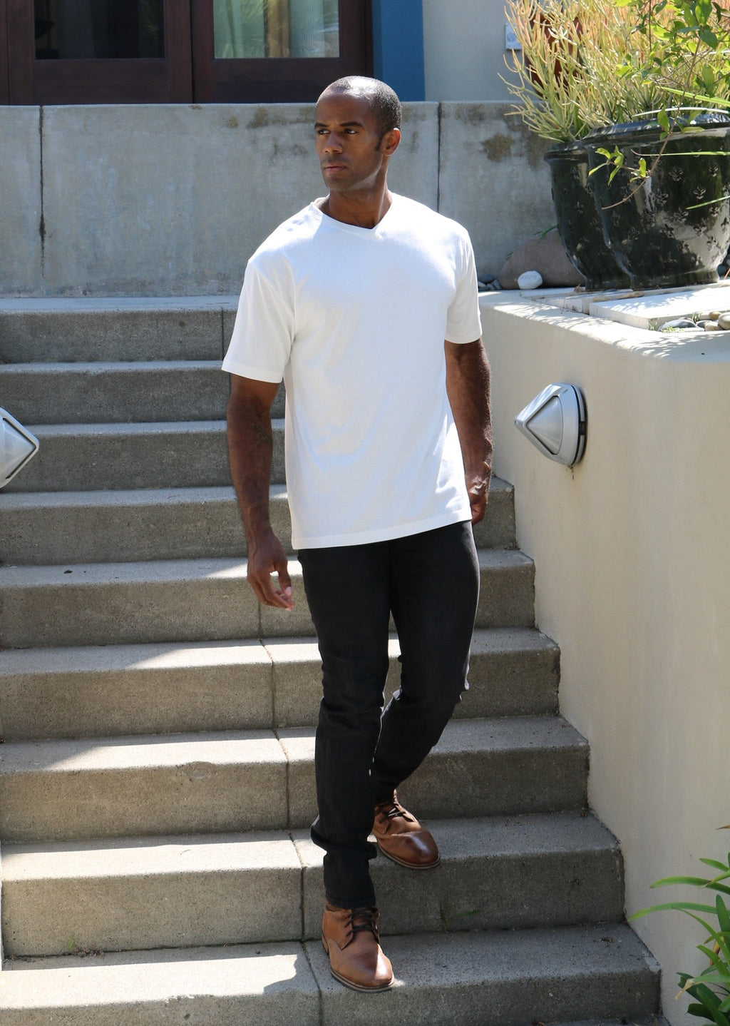Clearance Men's Bamboo Viscose V-Neck T-Shirt Spun Bamboo