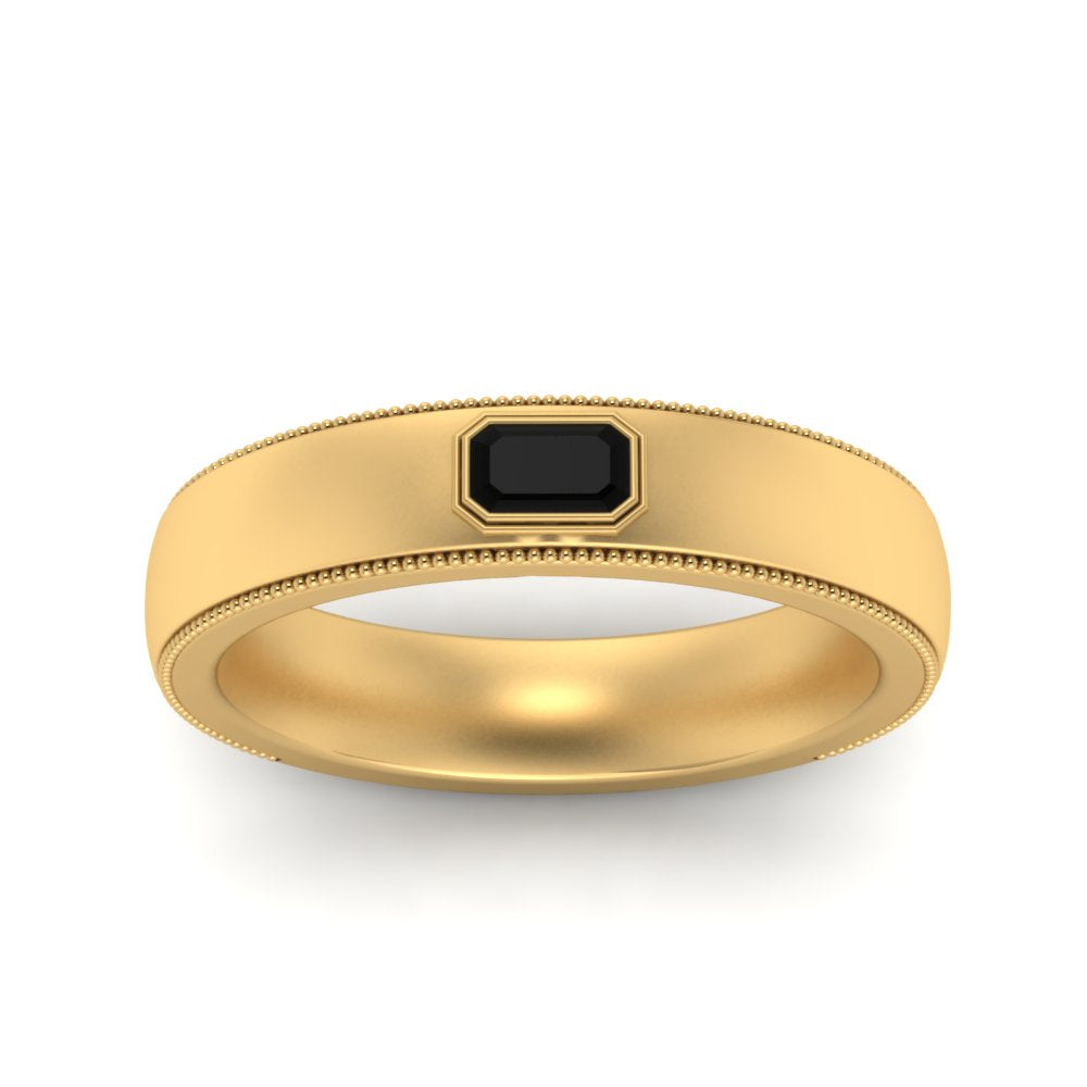 Comfort Fit Mens Milgrain Outline Ring