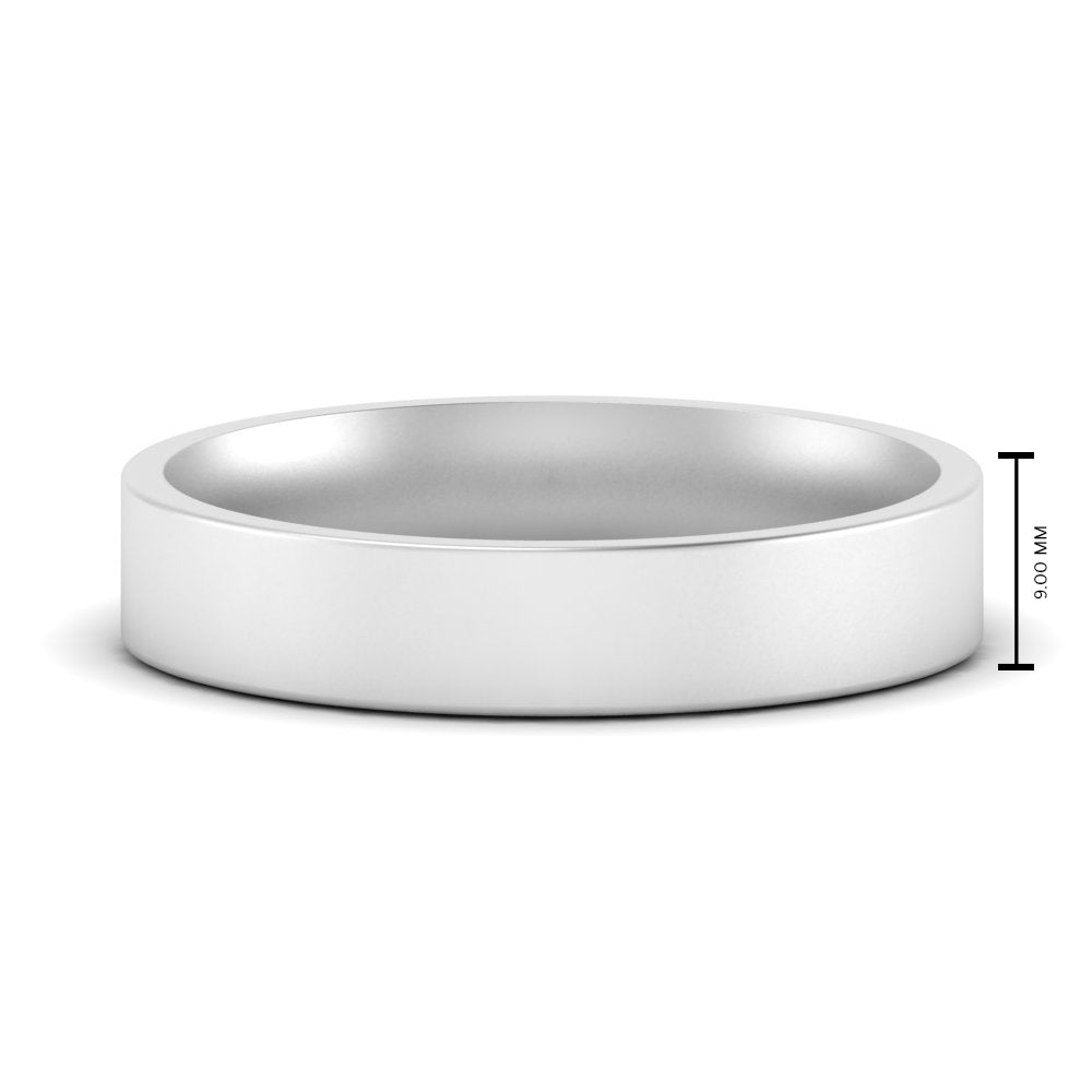 Comfort Fit Flat 4 mm Mens Wedding Band