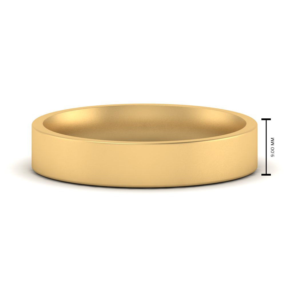 Comfort Fit Flat 4 mm Mens Wedding Band