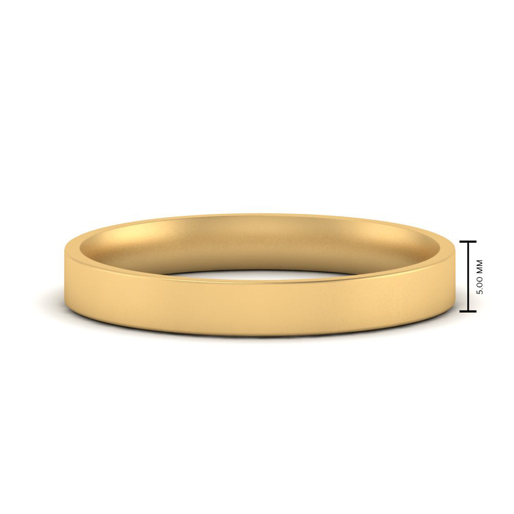 Comfort Fit Flat 4 mm Mens Wedding Band