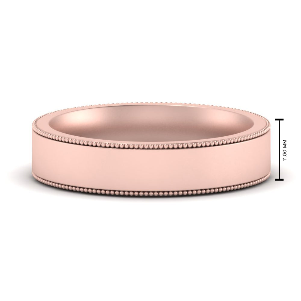 Stepped Edge Comfort Fit Flat Mens Band